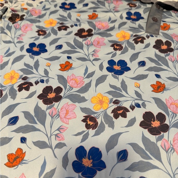 Swannies Floral Men's Polo Shirt with Gray Collar Size XL - Picture 4 of 4